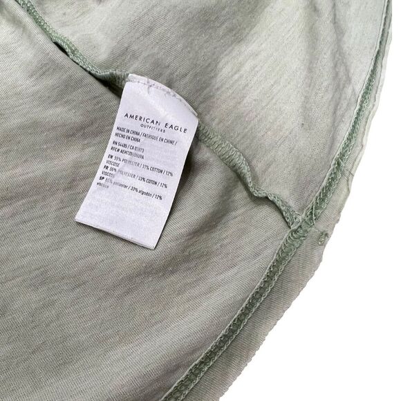 American Eagle Light Green Relaxed Peplum Ruffle Tank top S - Picture 3 of 4